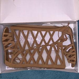 Tall Brown Suede Sandals